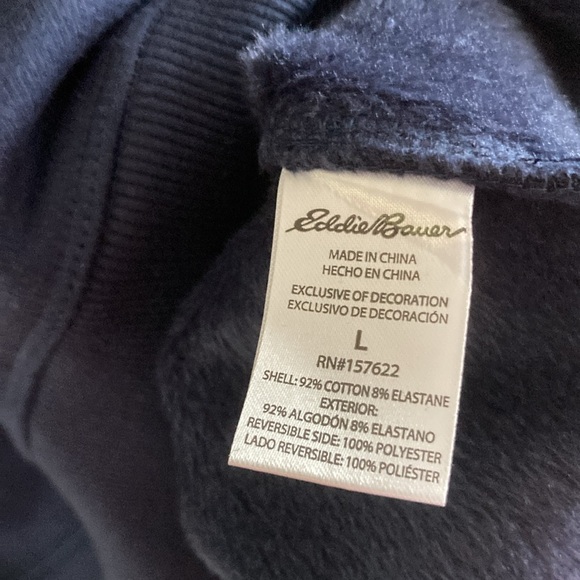 NWT Eddie Bauer Coral Fleece Lined Sweatshirt Size Large - Picture 6 of 7